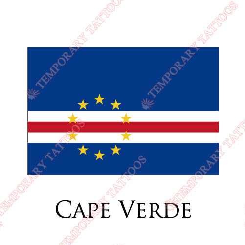 Cape Verde flag Customize Temporary Tattoos Stickers NO.1843